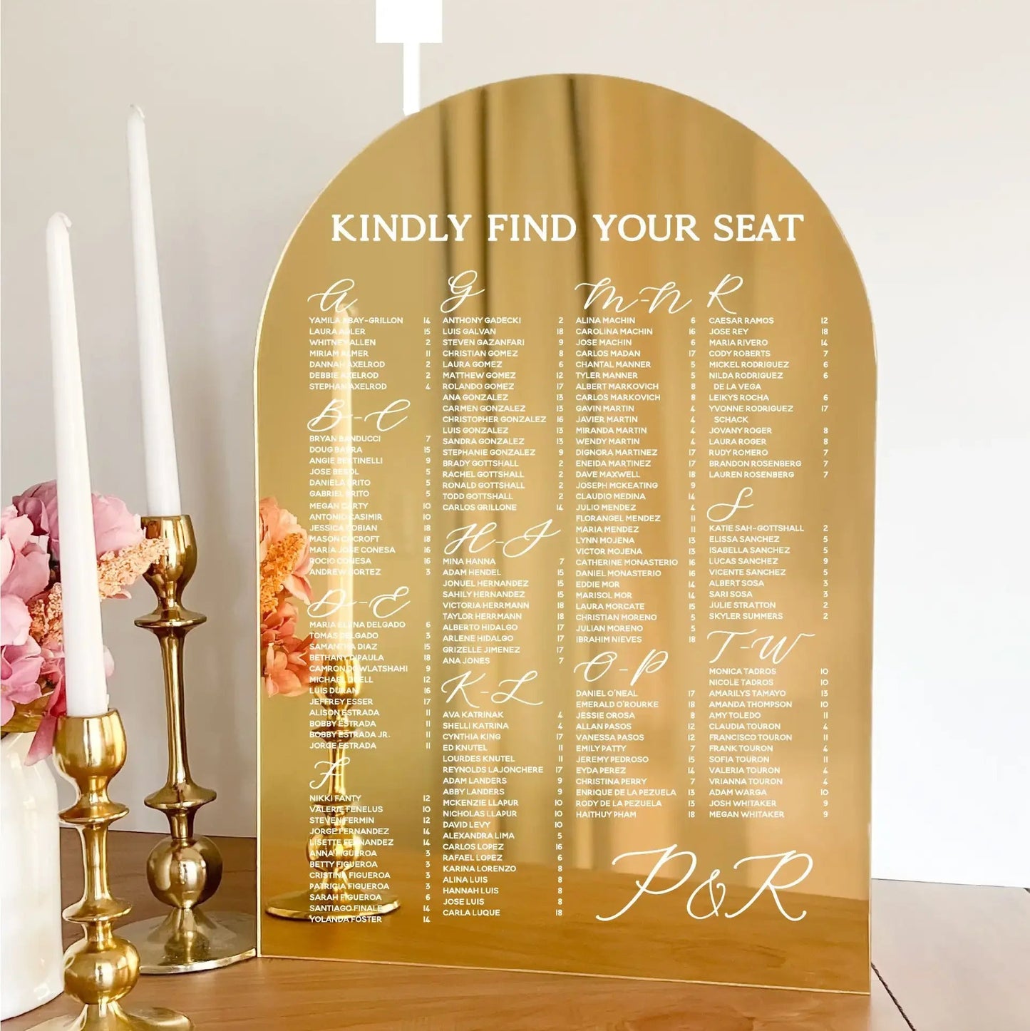 Aurielle Mirror Seating Chart