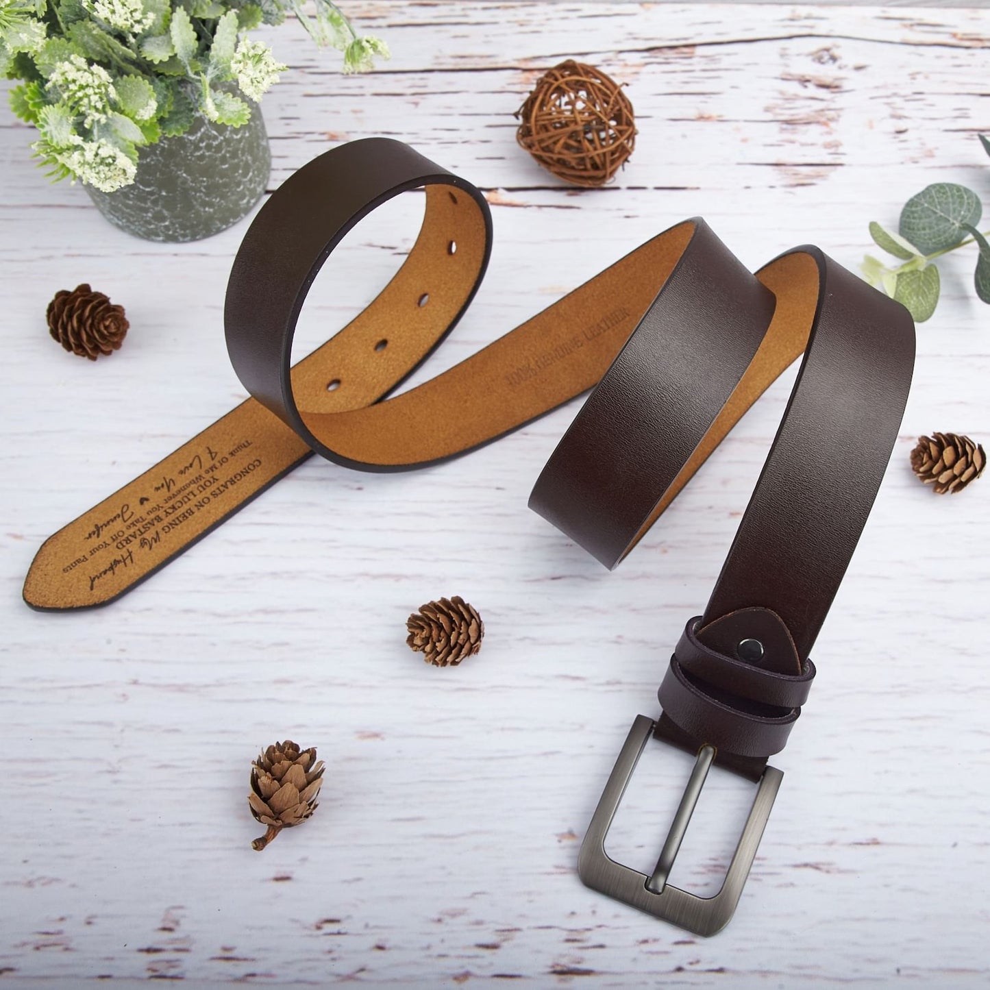Ceinture gravée personnalisée