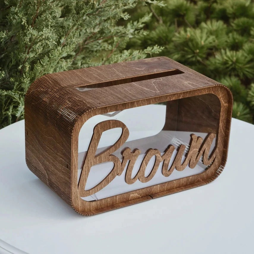 Boîte à cartes de mariage personnalisée
