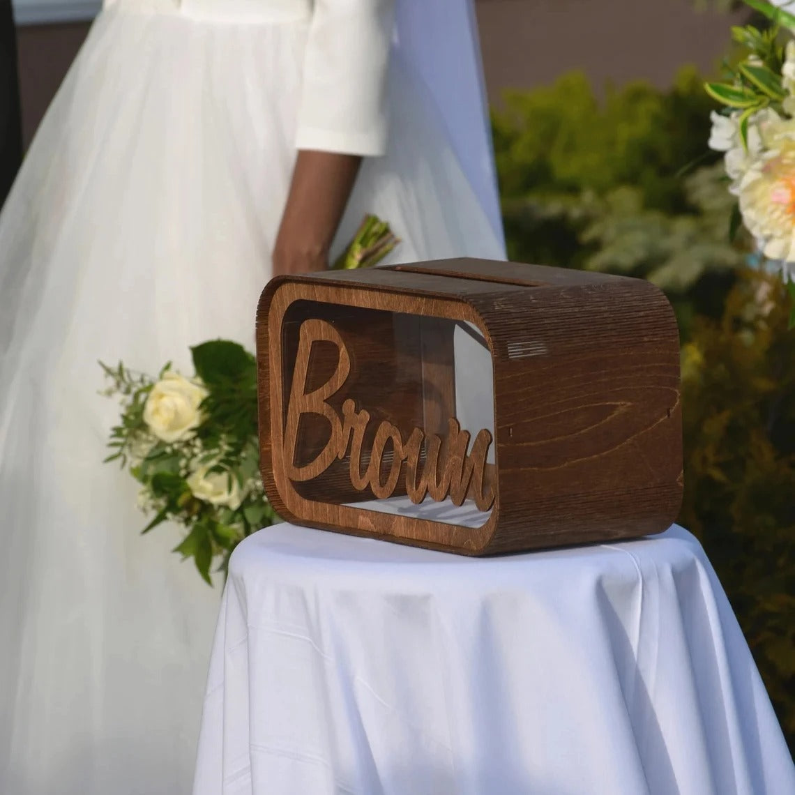 Boîte à cartes de mariage personnalisée