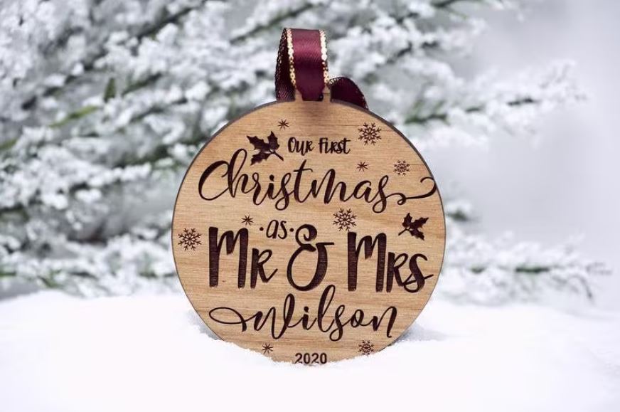 Notre premier Noël en tant que M. et Mme - Décoration en bois