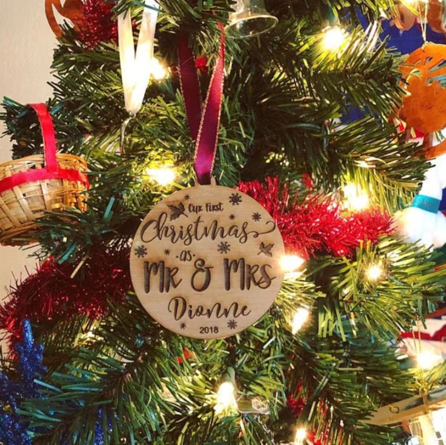 Notre premier Noël en tant que M. et Mme - Décoration en bois