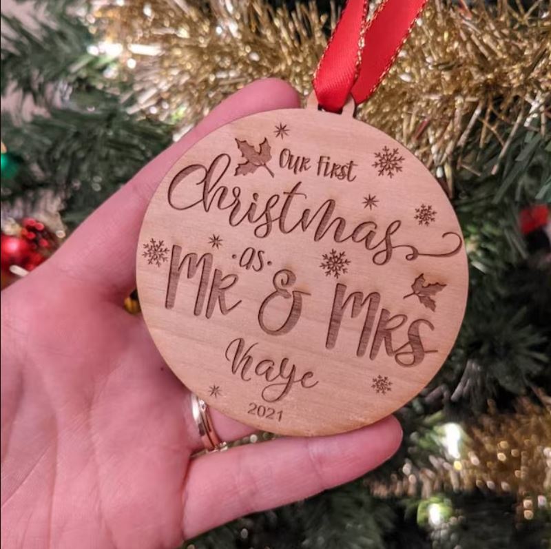 Notre premier Noël en tant que M. et Mme - Décoration en bois