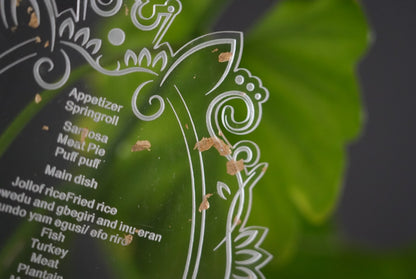 Acrylic Table Menu