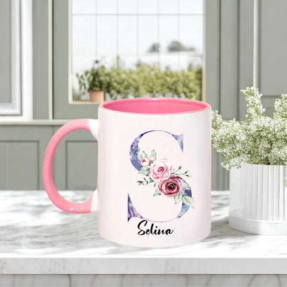 Mug floral personnalisé 