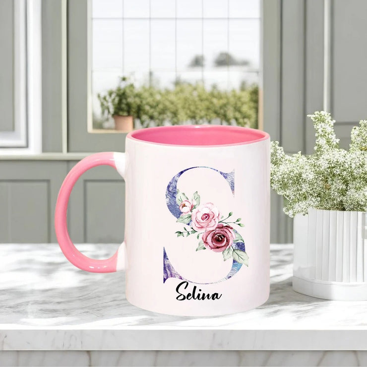 Mug floral personnalisé 