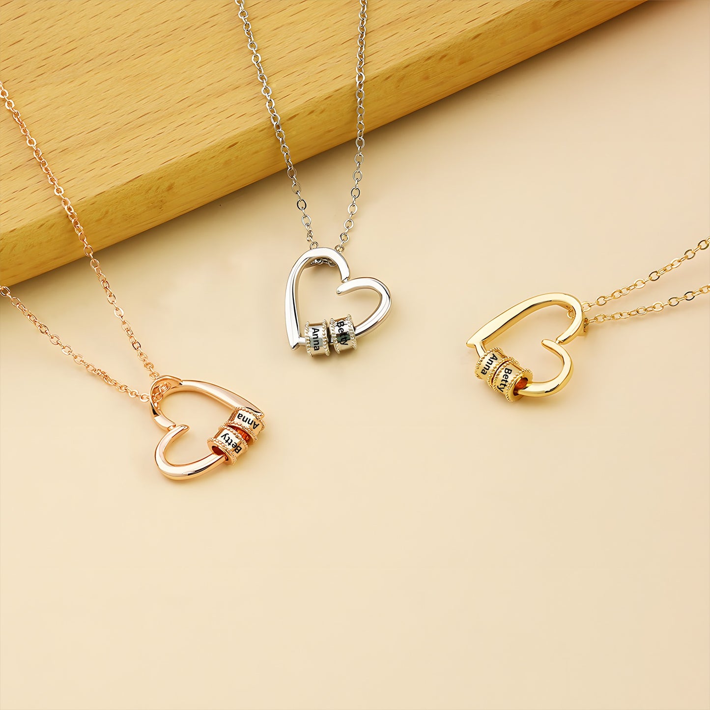 Collier avec nom et cœur