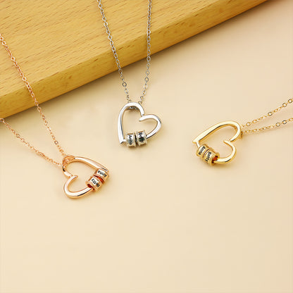Collier avec nom et cœur