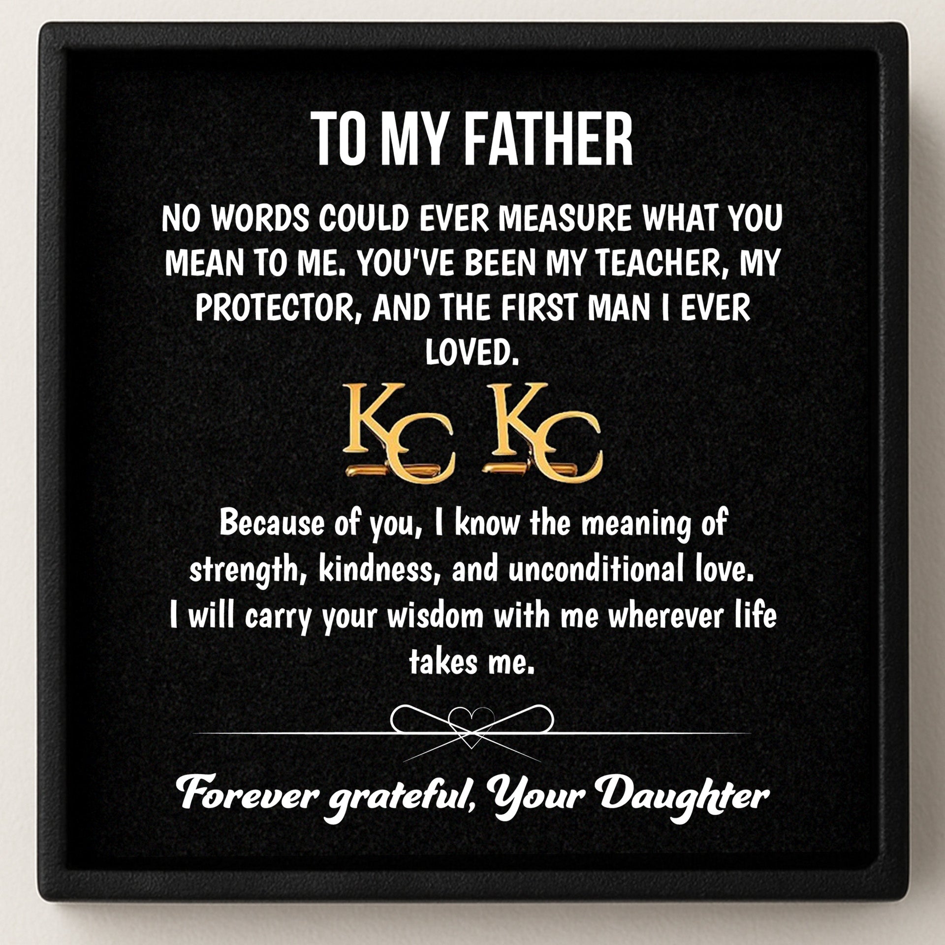 Personalized Initial Cufflinks & Message Keepsake