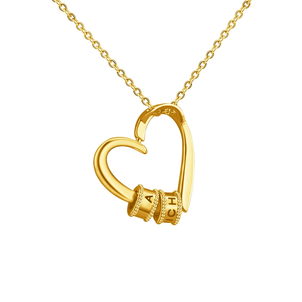 Collier avec nom et cœur