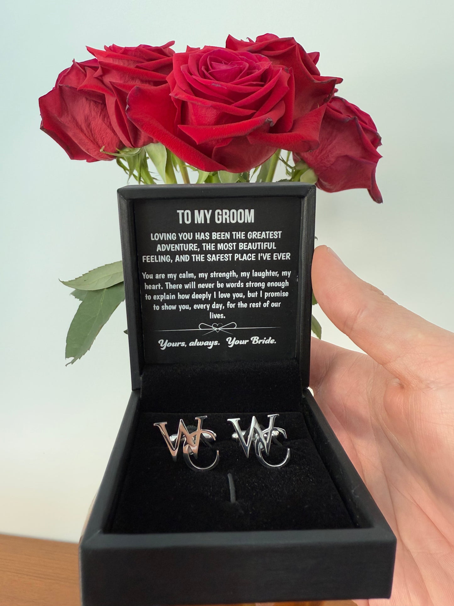 "To My Groom" Initial Cufflinks