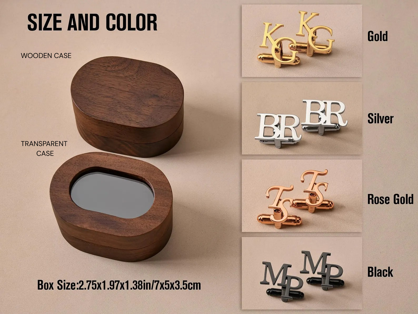 Initials cufflinks (5 PAIRS BUNDLE)