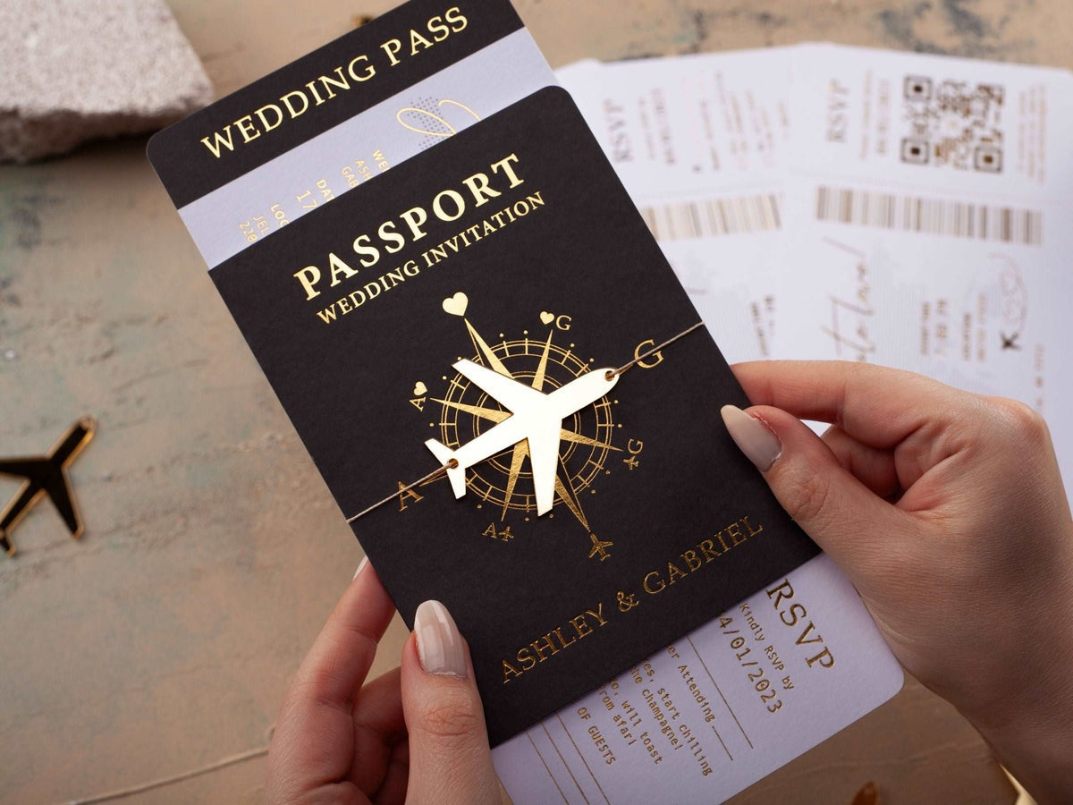 Passeport de voyage, invitation de mariage - Nouveau