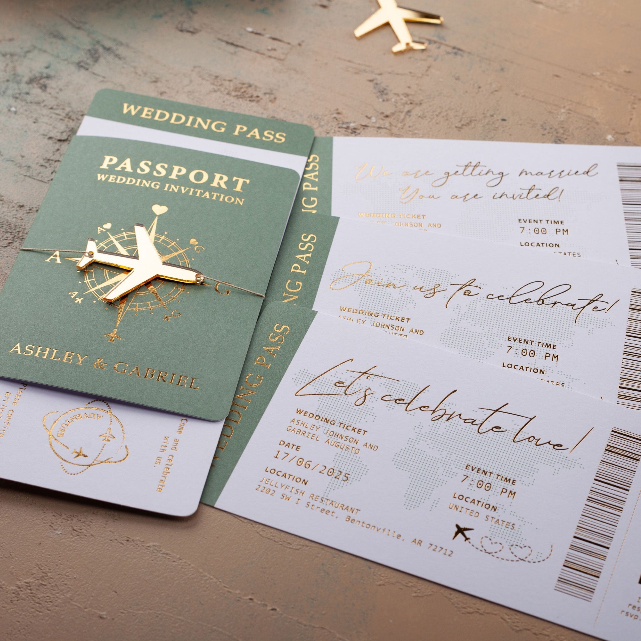 Passeport de voyage, invitation de mariage - Nouveau