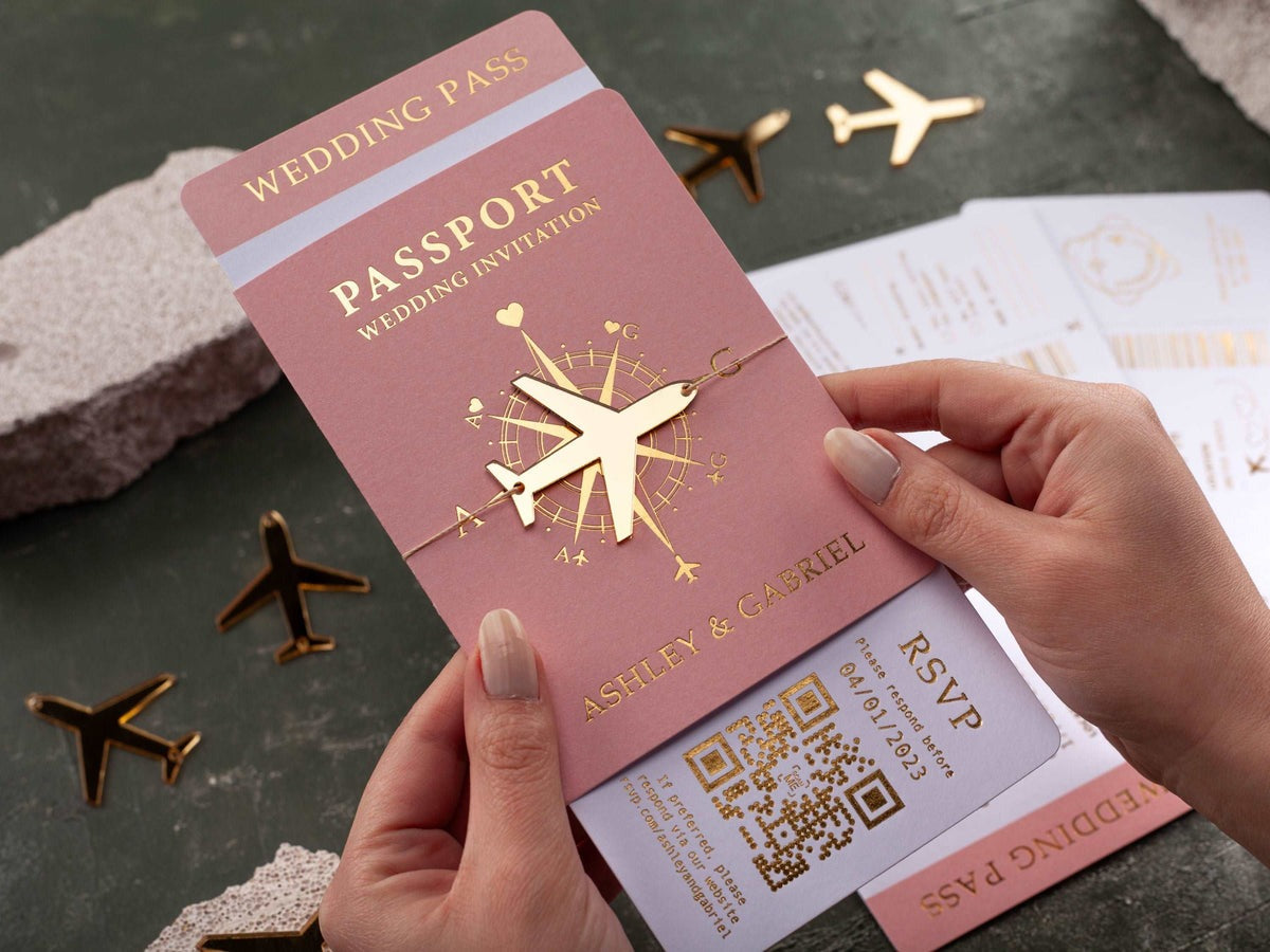 Passeport de voyage, invitation de mariage - Nouveau