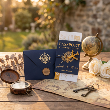 Travel Passport Wedding Invitation