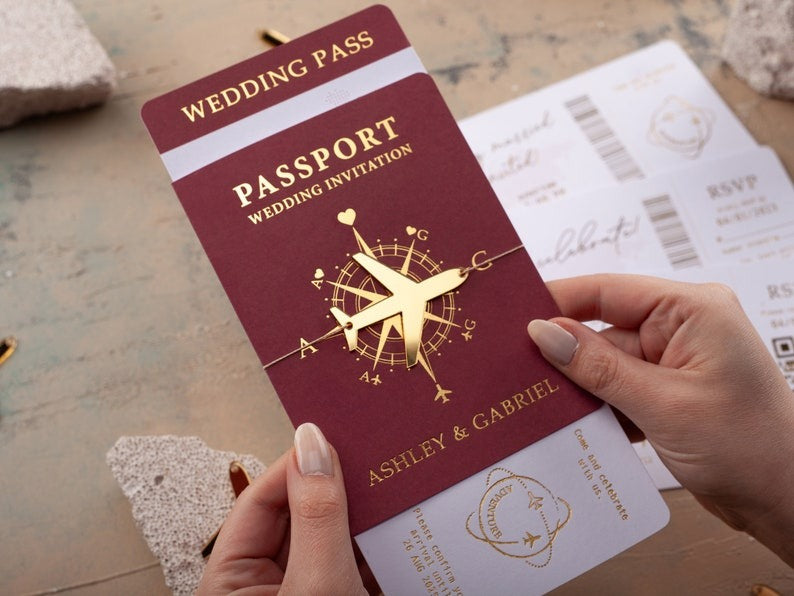 Passeport de voyage, invitation de mariage - Nouveau