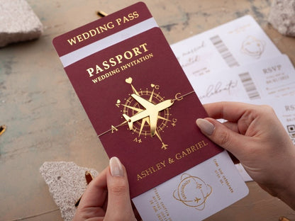 Passeport de voyage, invitation de mariage - Nouveau