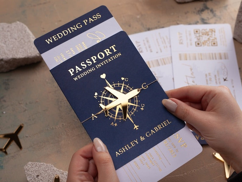 Passeport de voyage, invitation de mariage - Nouveau