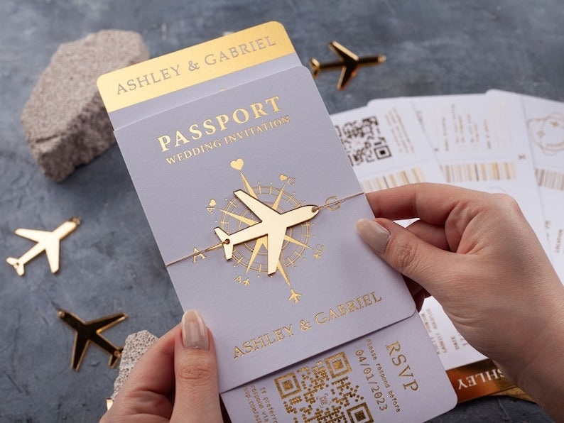 Passeport de voyage, invitation de mariage - Nouveau