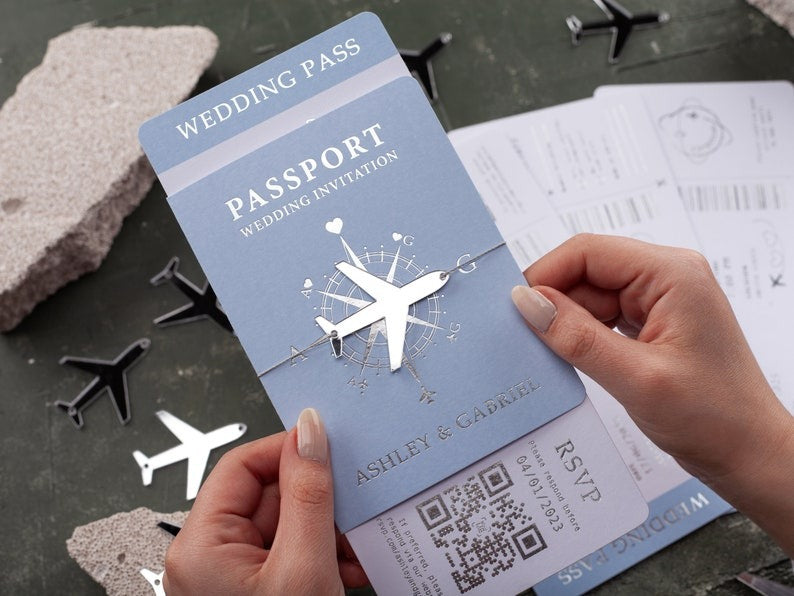 Passeport de voyage, invitation de mariage - Nouveau