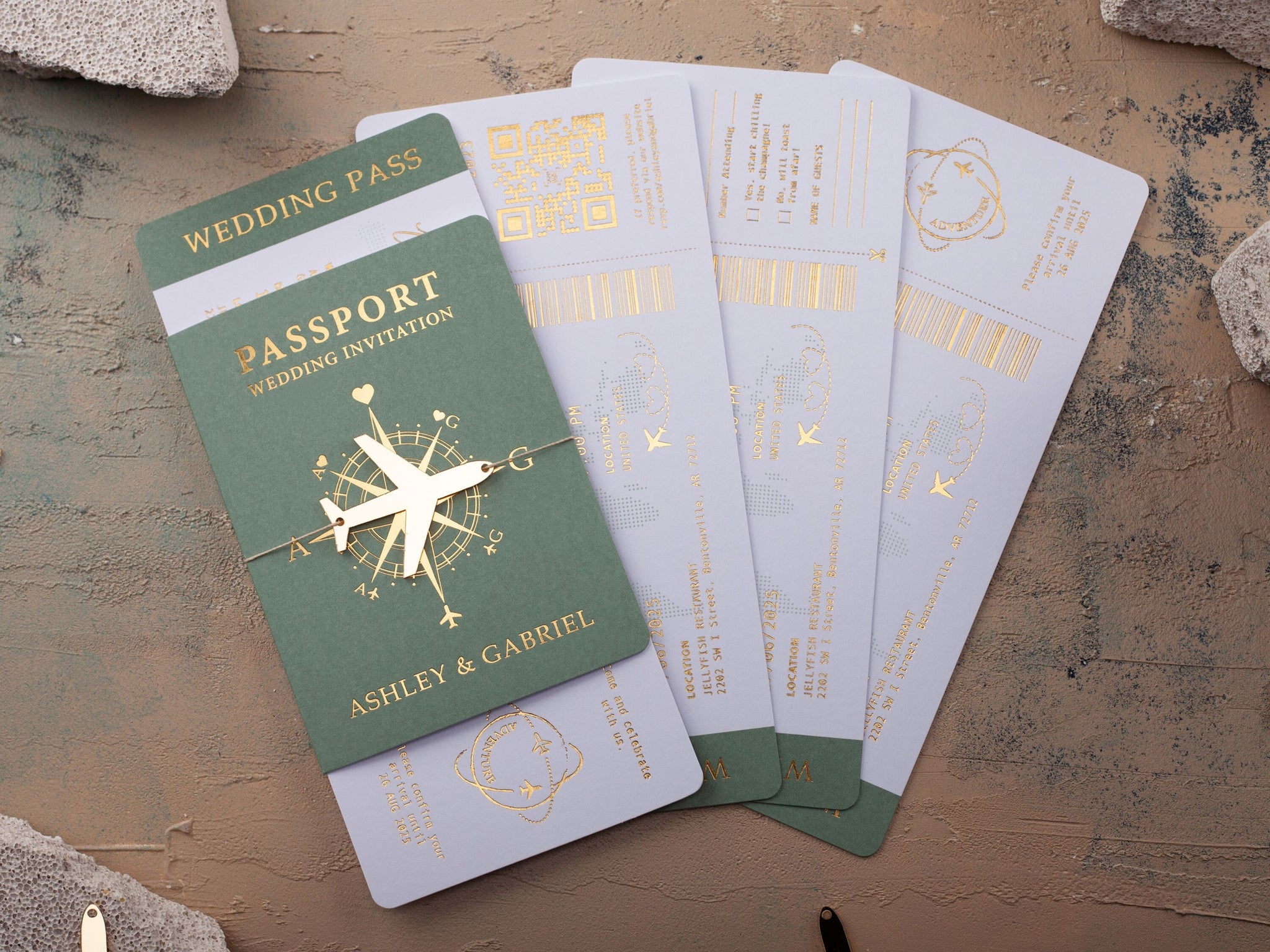 Passeport de voyage, invitation de mariage - Nouveau