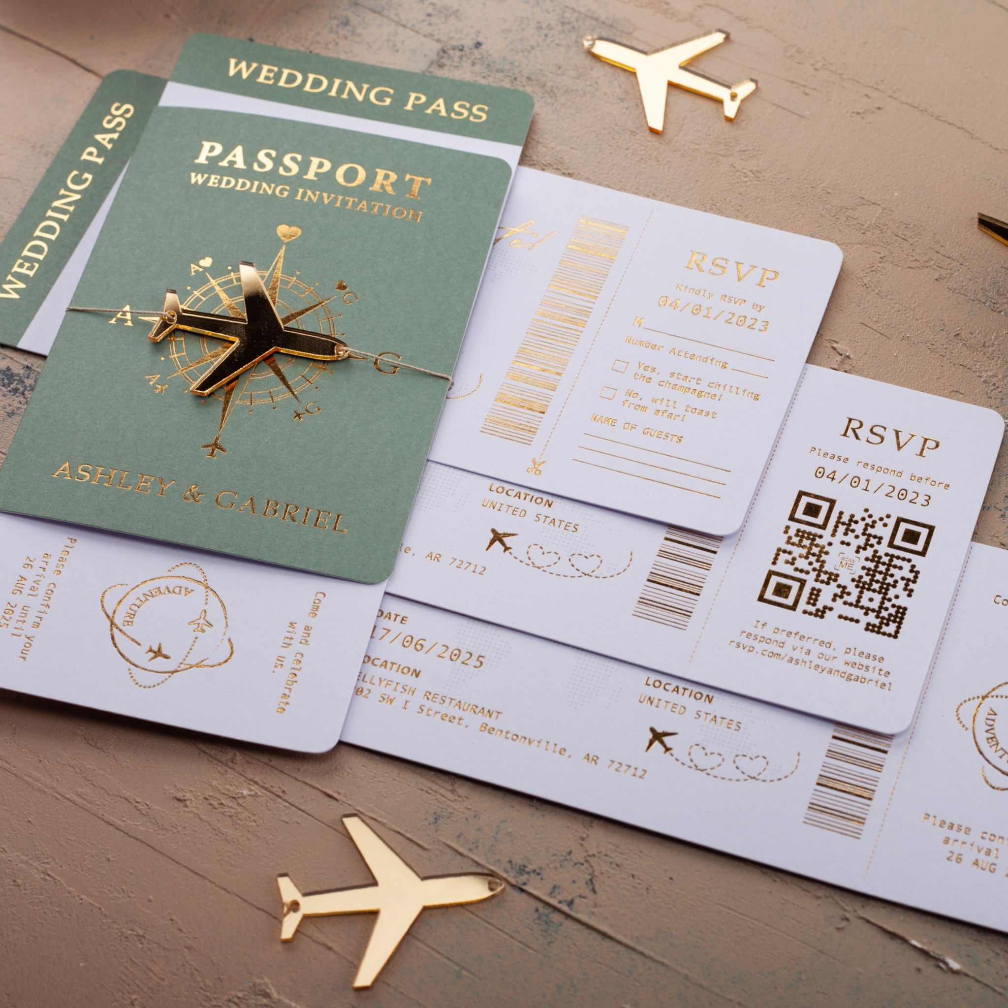Passeport de voyage, invitation de mariage - Nouveau