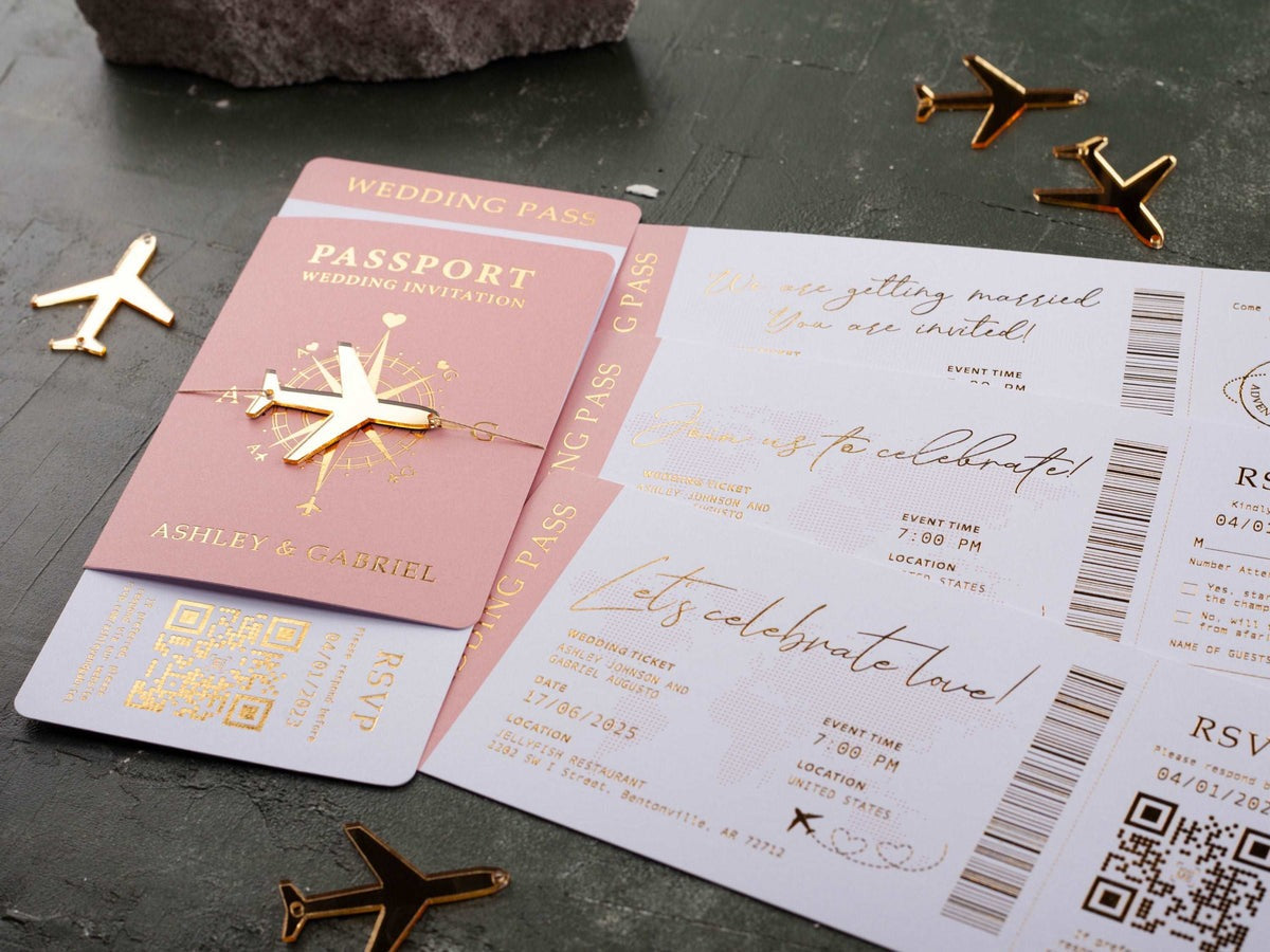 Passeport de voyage, invitation de mariage - Nouveau