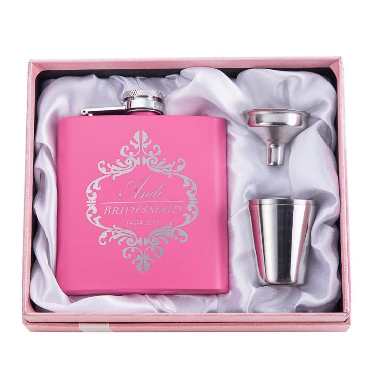 Flacon rose personnalisé | Cadeau de demoiselle d'honneur 