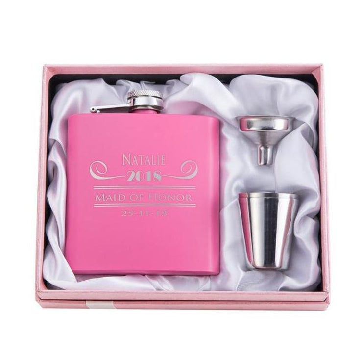 Flacon rose personnalisé | Cadeau de demoiselle d'honneur 