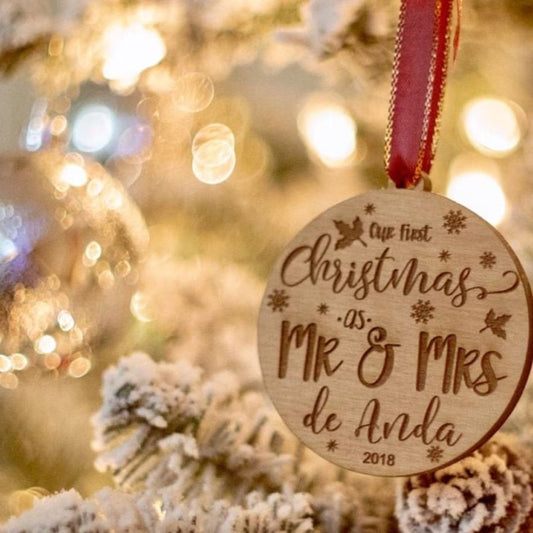 Notre premier Noël en tant que M. et Mme - Décoration en bois