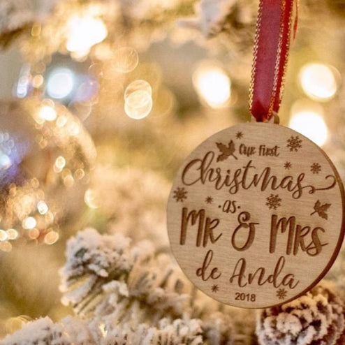 Notre premier Noël en tant que M. et Mme - Décoration en bois