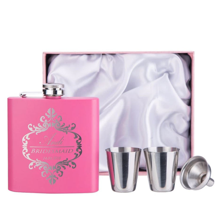 Flacon rose personnalisé | Cadeau de demoiselle d'honneur 