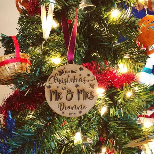 Notre premier Noël en tant que M. et Mme - Décoration en bois