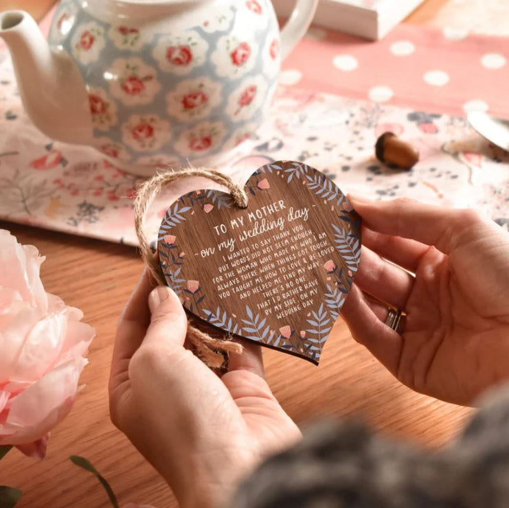 Le jour de mon mariage - Souvenir en forme de cœur en bois