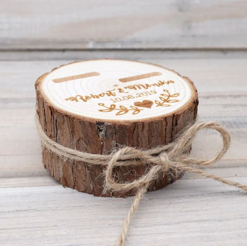 Boîte à bagues en bois