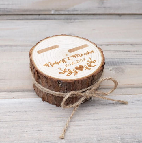 Boîte à bagues en bois