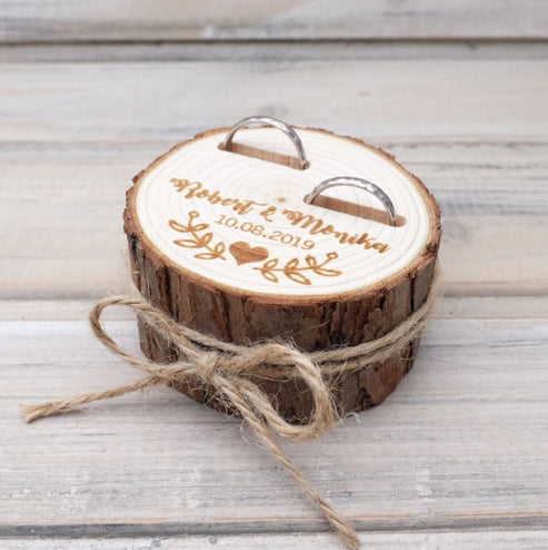 Boîte à bagues en bois
