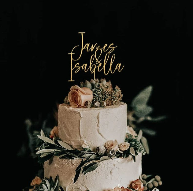 Décoration de gâteau cursive M. et Mme