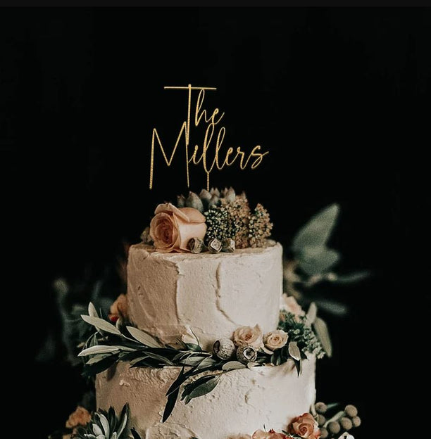 Décoration de gâteau cursive M. et Mme